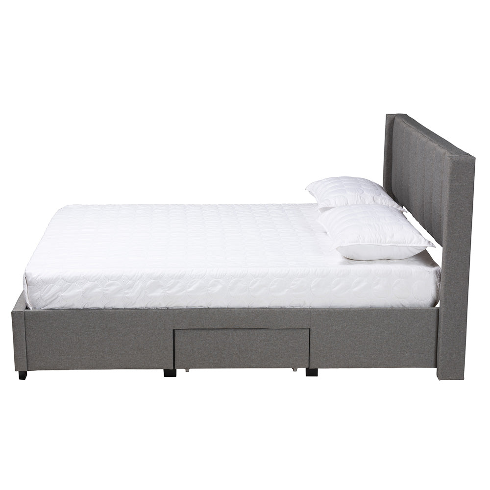 Baxton Studio - Coronado Full Size Bed in Grey - CF 9270-B-Coronado-B-Grey-Full view 3