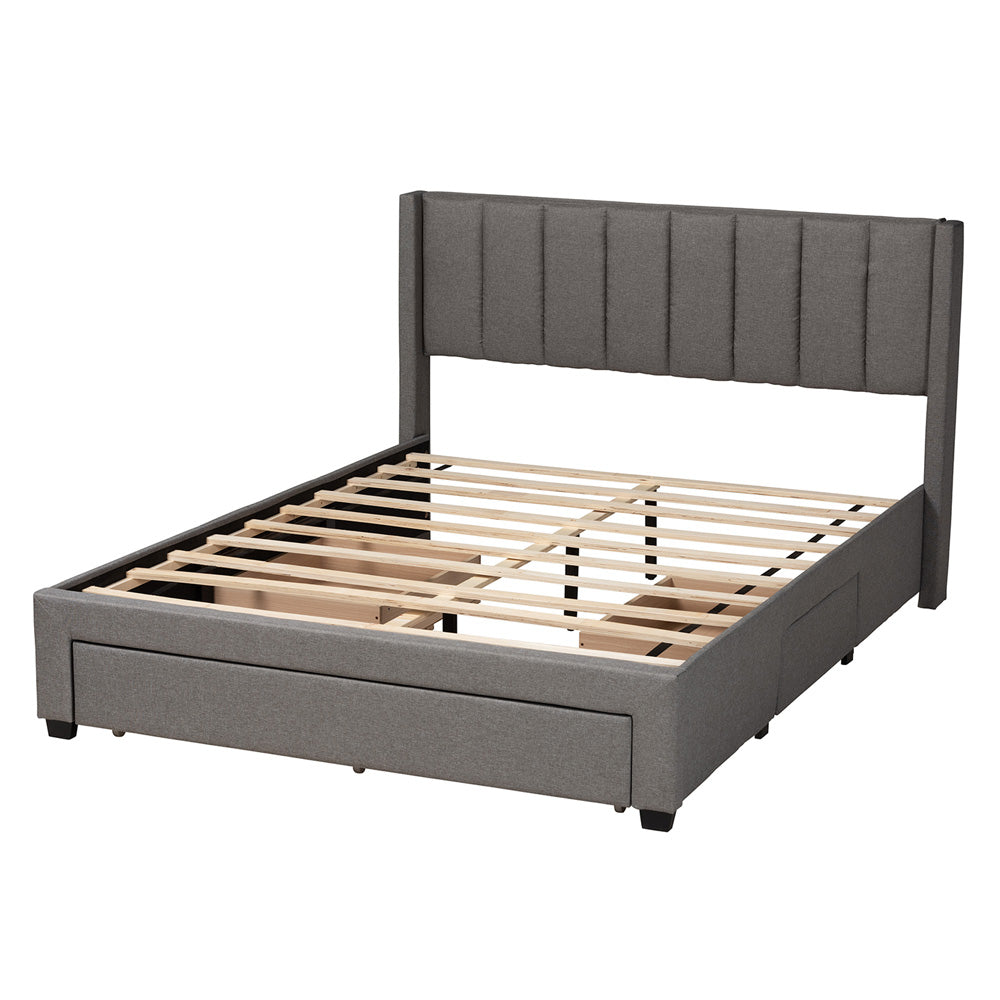 Baxton Studio - Coronado Full Size Bed in Grey - CF 9270-B-Coronado-B-Grey-Full view 4