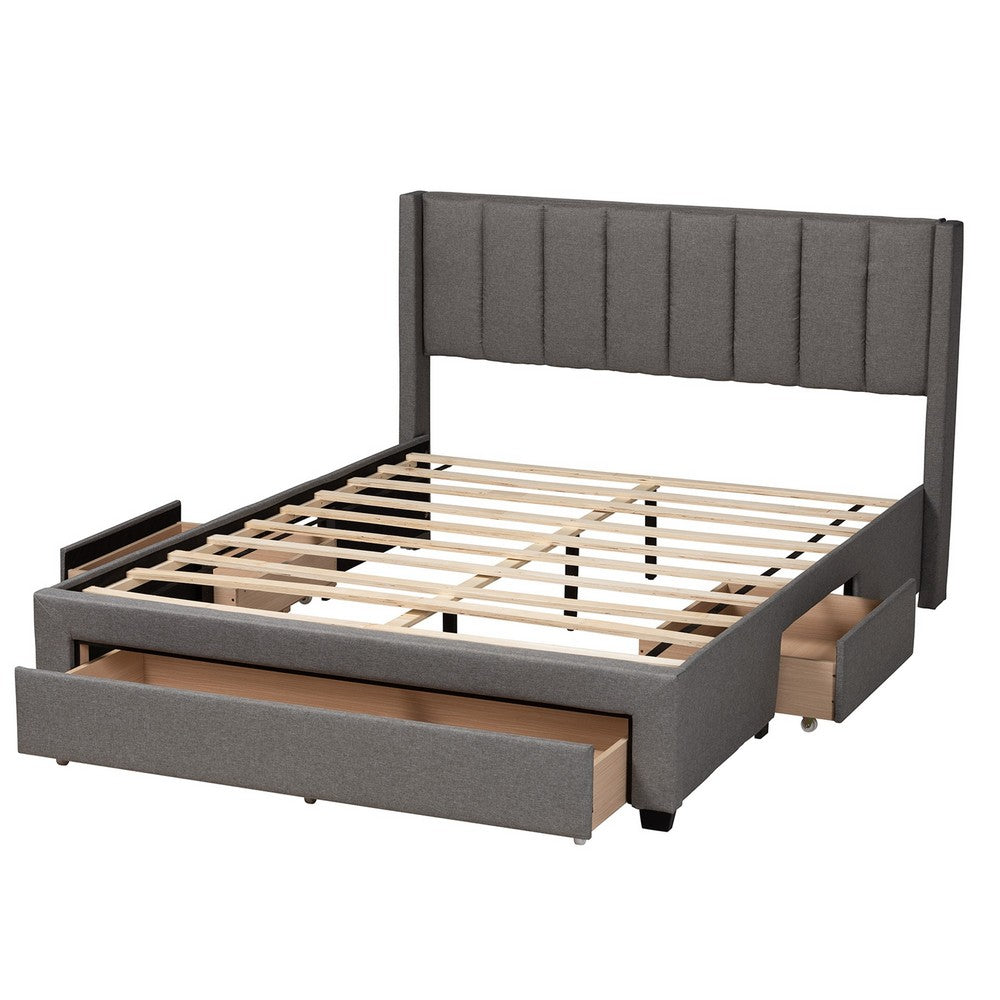 Baxton Studio - Coronado Full Size Bed in Grey - CF 9270-B-Coronado-B-Grey-Full view 5