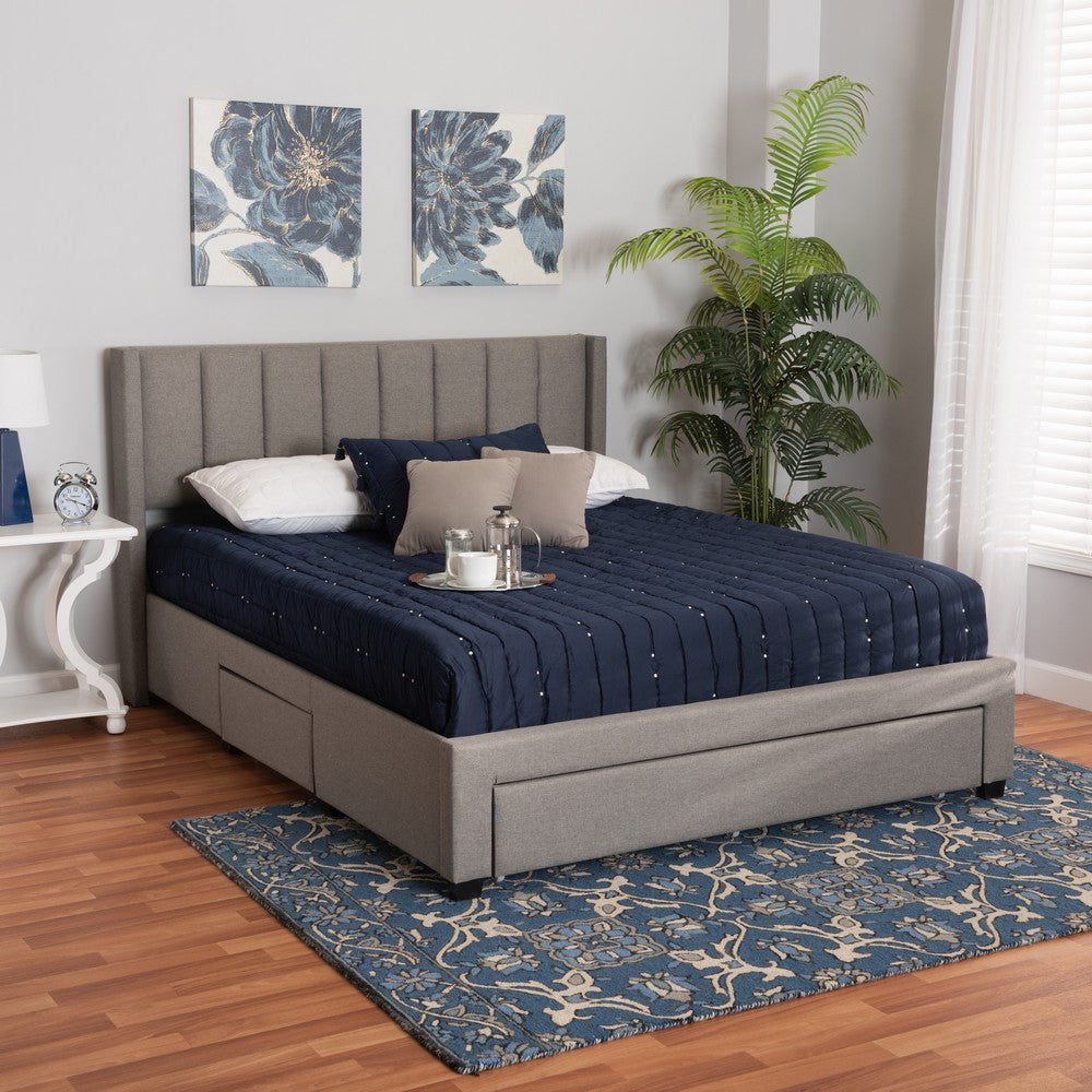 Baxton Studio - Coronado Full Size Bed in Grey - CF 9270-B-Coronado-B-Grey-Full view 11