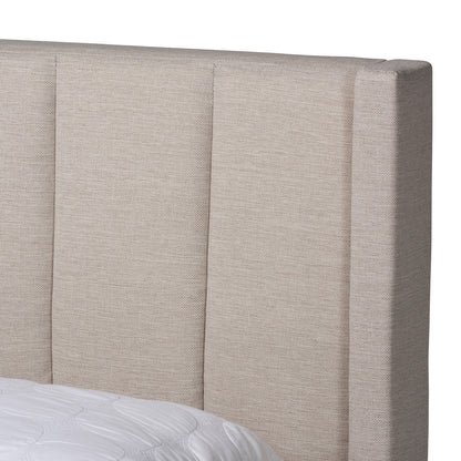Baxton Studio - Coronado Queen Size Bed in Beige - CF 9270-B-Coronado-B-Beige-Queen view 6