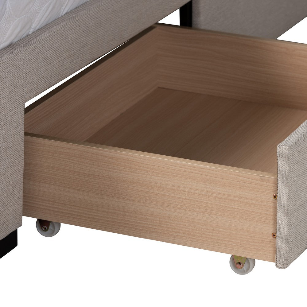 Baxton Studio - Coronado Queen Size Bed in Beige - CF 9270-B-Coronado-B-Beige-Queen view 7