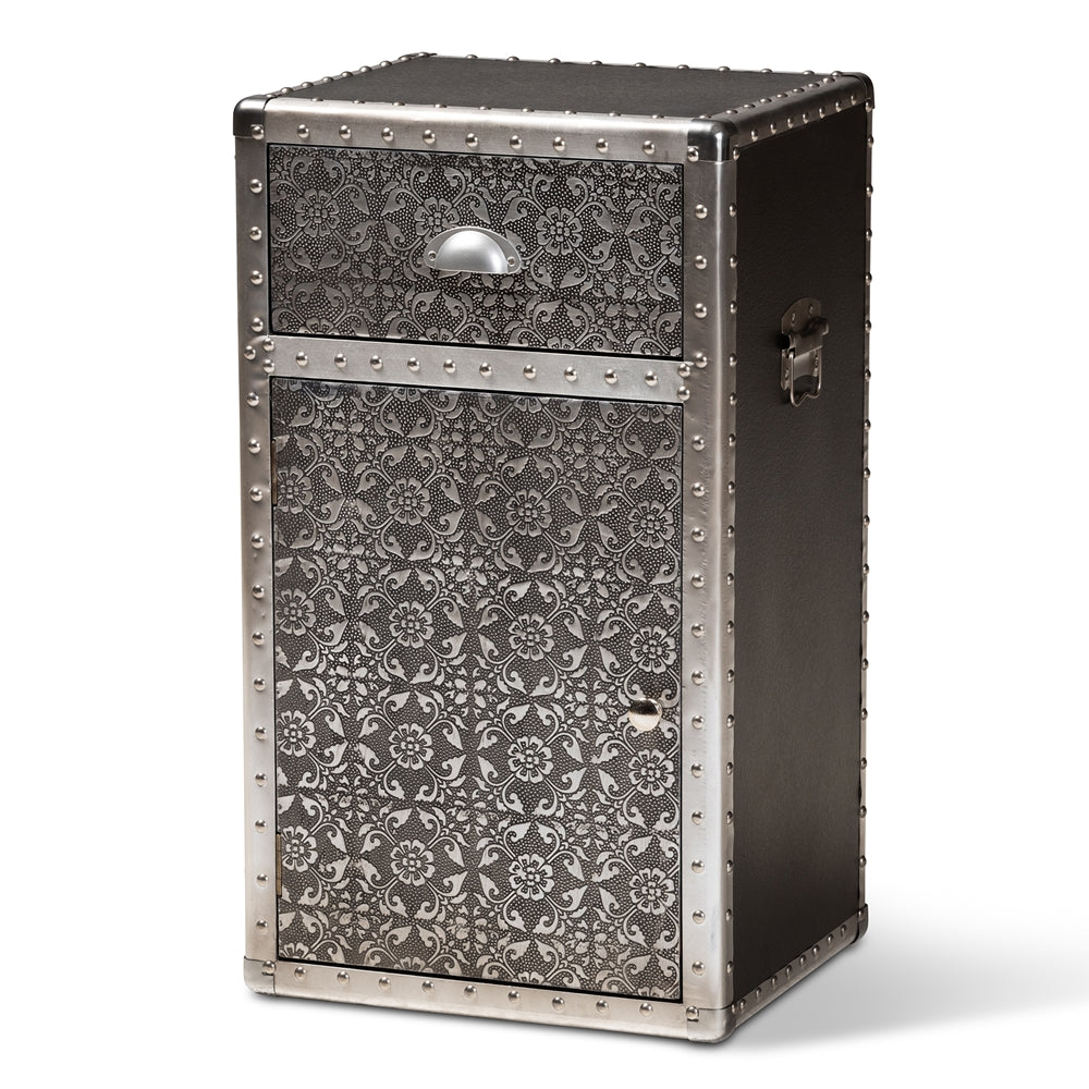 Baxton Studio - Cosette Chest in Silver - HY2AB017-Grey-Cabinet view 1