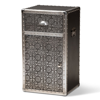 Baxton Studio - Cosette Chest in Silver - HY2AB017-Grey-Cabinet view 1