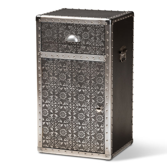 Baxton Studio - Cosette Chest in Silver - HY2AB017-Grey-Cabinet view 1