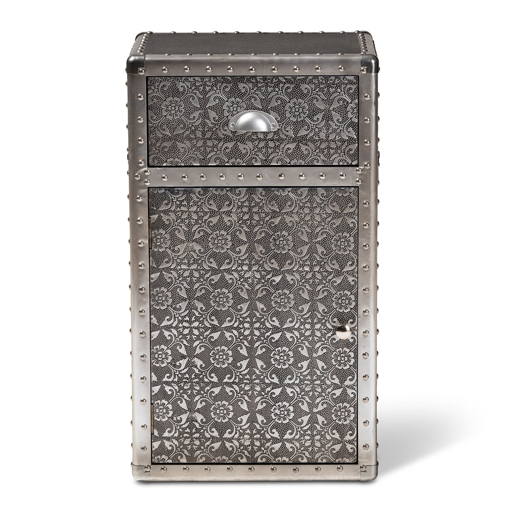 Baxton Studio - Cosette Chest in Silver - HY2AB017-Grey-Cabinet view 2