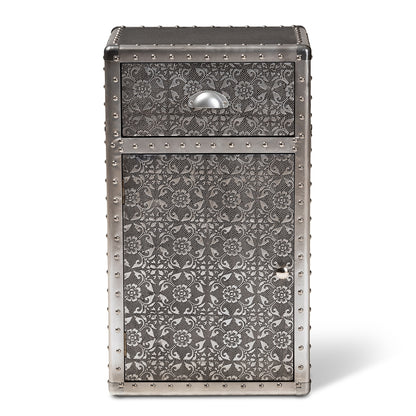 Baxton Studio - Cosette Chest in Silver - HY2AB017-Grey-Cabinet view 2
