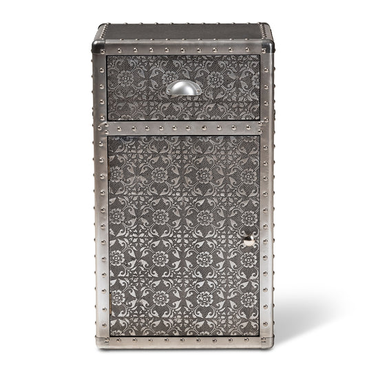 Baxton Studio - Cosette Chest in Silver - HY2AB017-Grey-Cabinet view 2