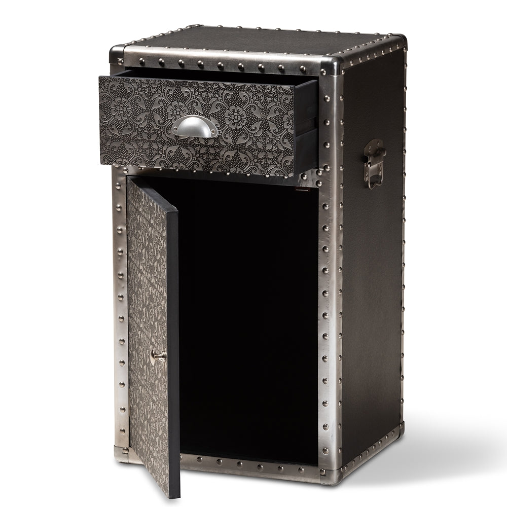 Baxton Studio - Cosette Chest in Silver - HY2AB017-Grey-Cabinet view 3