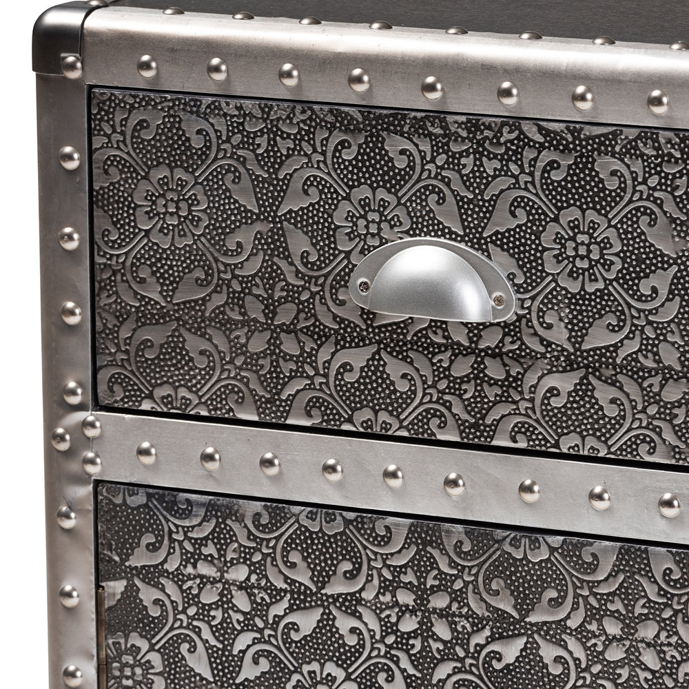 Baxton Studio - Cosette Chest in Silver - HY2AB017-Grey-Cabinet view 6