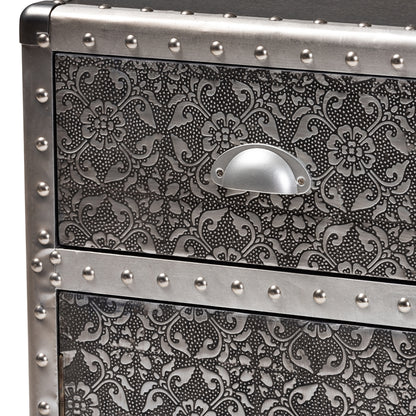 Baxton Studio - Cosette Chest in Silver - HY2AB017-Grey-Cabinet view 6