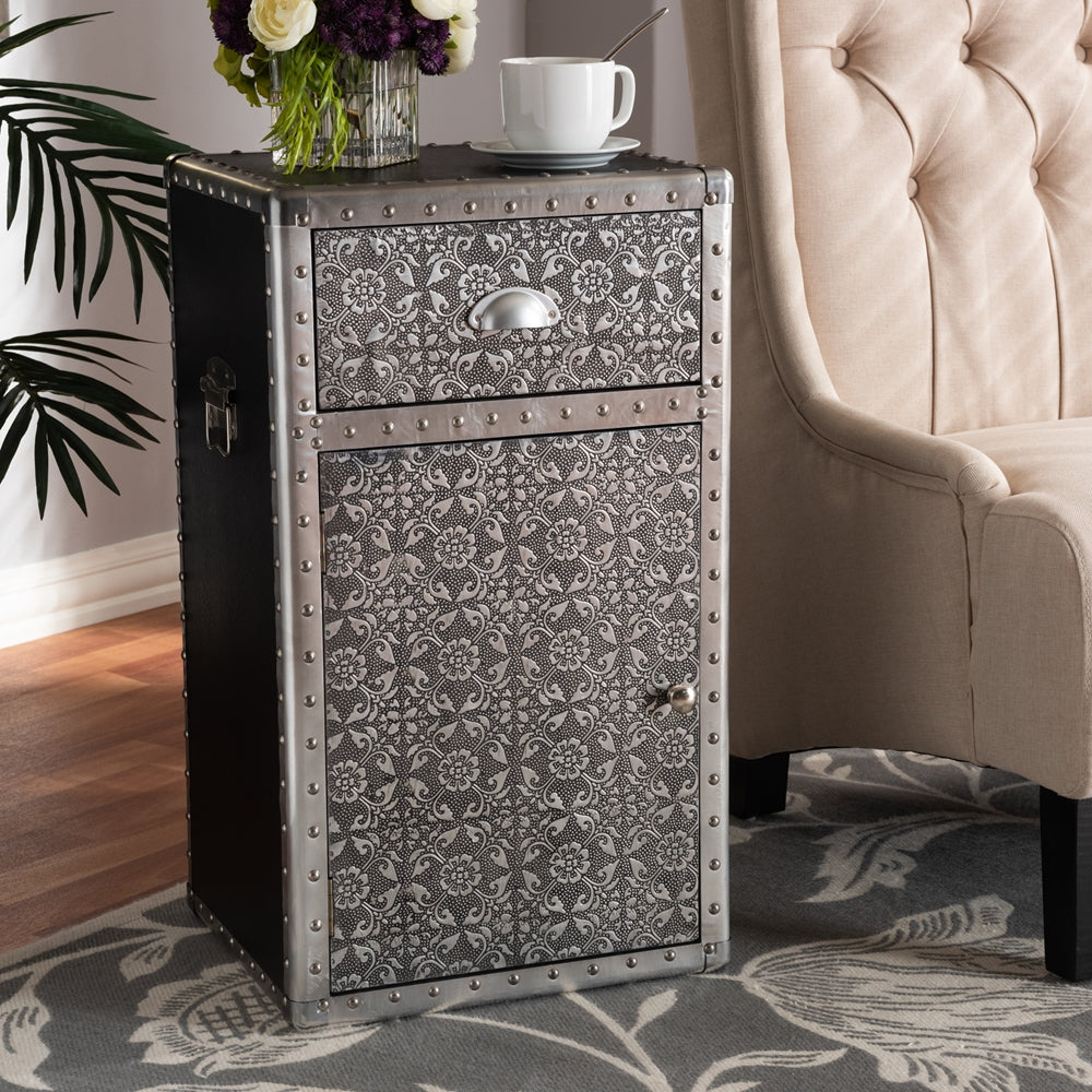 Baxton Studio - Cosette Chest in Silver - HY2AB017-Grey-Cabinet view 7