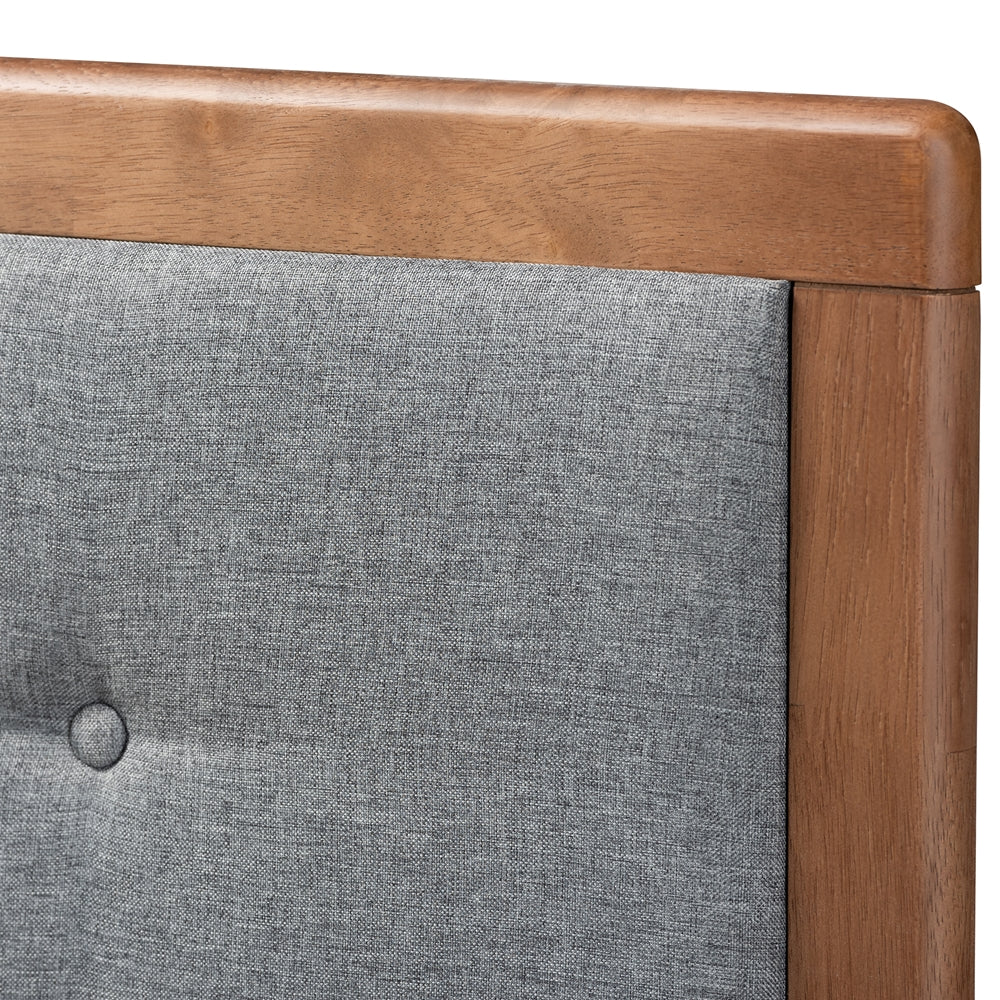Baxton Studio - Cosma King Size Bed in Dark Grey/Ash Walnut - Cosma-Dark Grey/Ash Walnut-King view 5