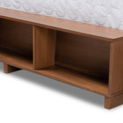 Baxton Studio - Cosma King Size Bed in Dark Grey/Ash Walnut - Cosma-Dark Grey/Ash Walnut-King view 6