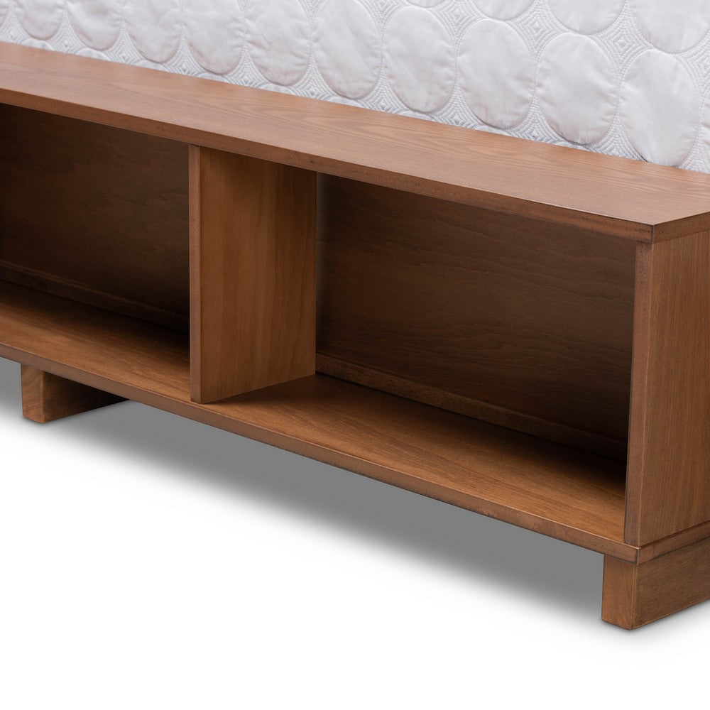 Baxton Studio - Cosma Queen Size Bed in Dark Grey/Ash Walnut - Cosma-Dark Grey/Ash Walnut-Queen view 7