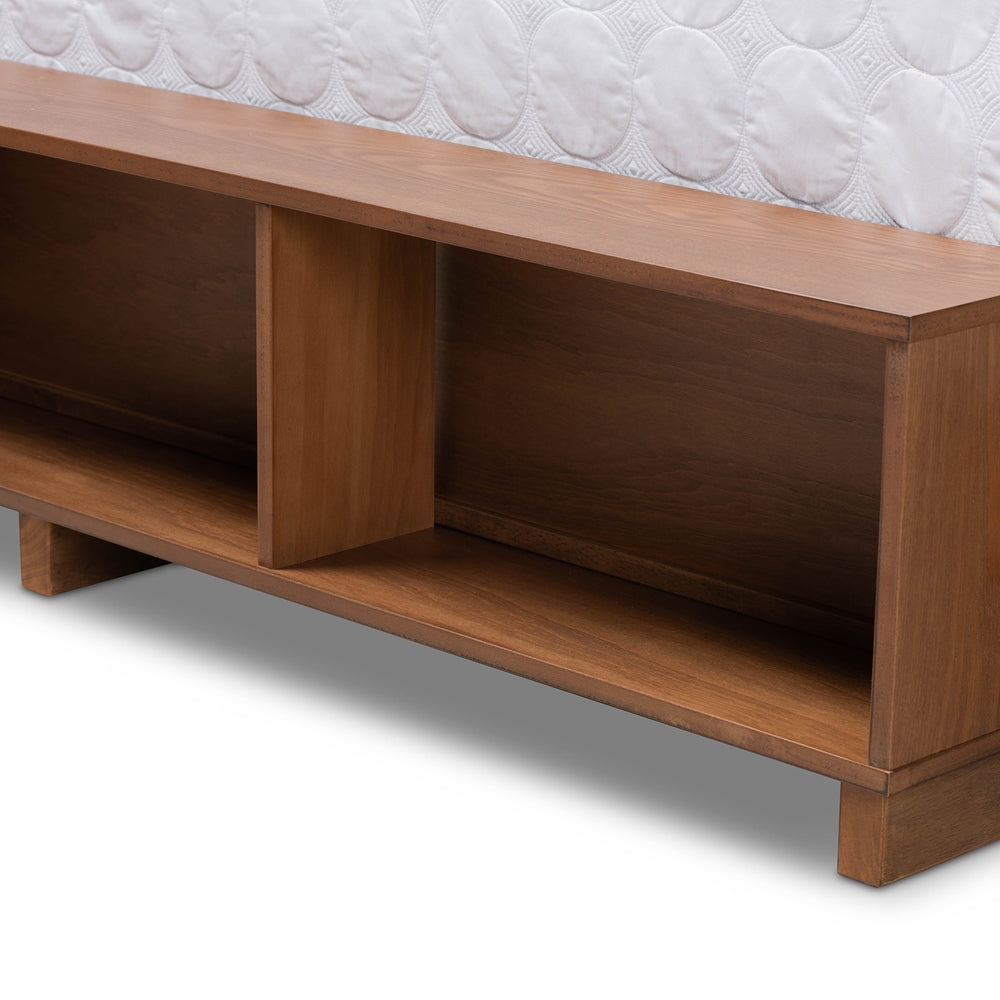 Baxton Studio - Cosma Queen Size Bed in Light Grey/Ash Walnut - Cosma-Light Grey/Ash Walnut-Queen view 6