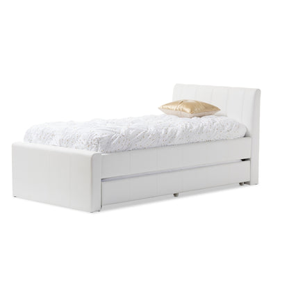 Baxton Studio - Cosmo Twin Size Bed in White - BBT6469-Twin-White view 1