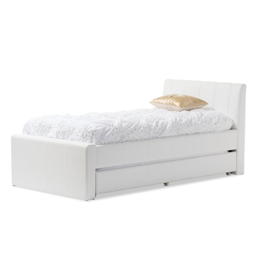 Baxton Studio - Cosmo Twin Size Bed in White - BBT6469-Twin-White view 1