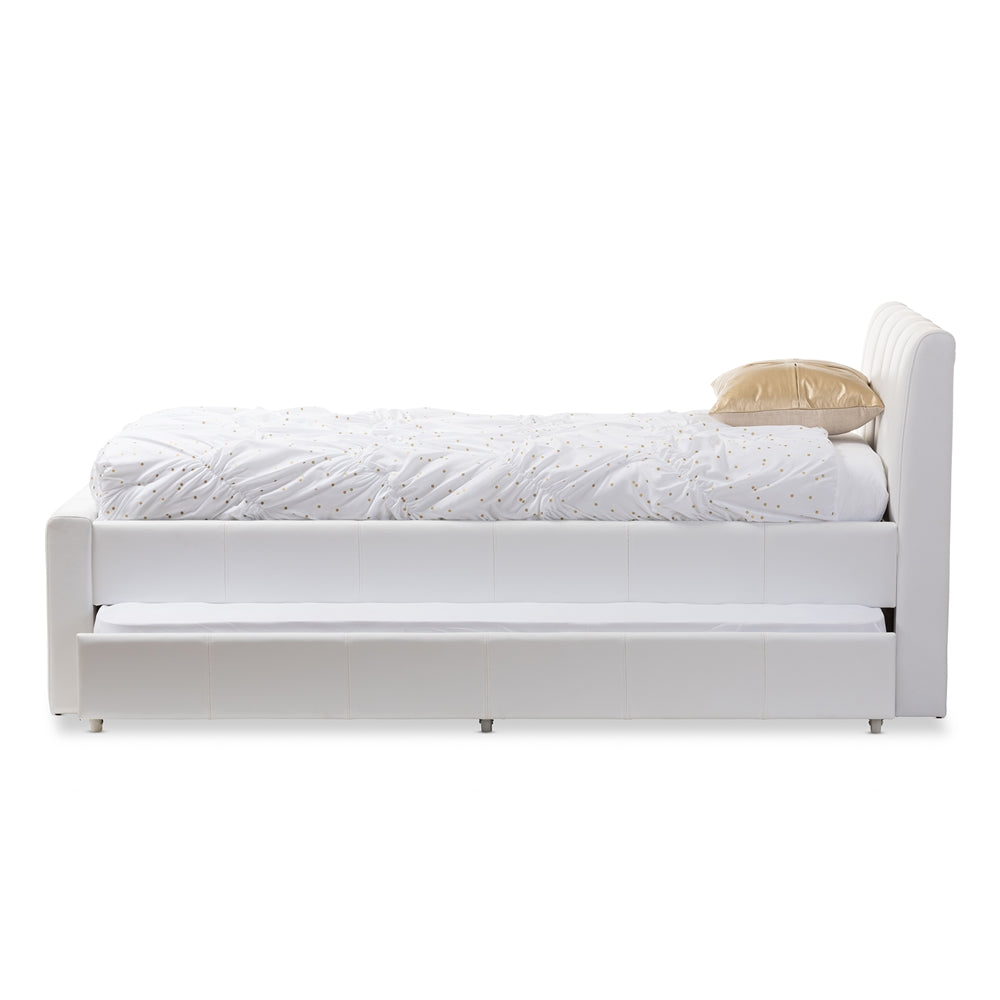 Baxton Studio - Cosmo Twin Size Bed in White - BBT6469-Twin-White view 4