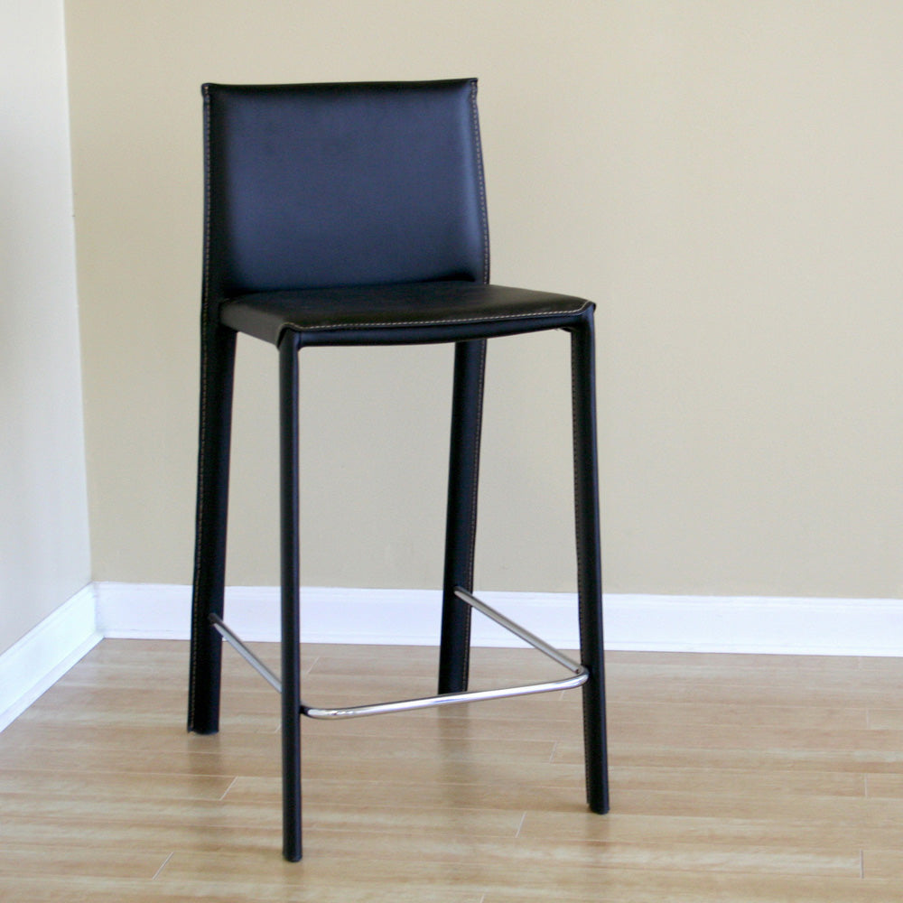 Baxton Studio - Crawford Set of 2 Bar Stools in Black - ALC-1822A-65 Black view 4