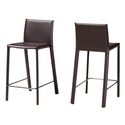 Baxton Studio - Crawford Set of 2 Bar Stools in Brown - ALC-1822A-65 Brown view 1