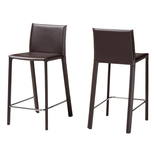 Baxton Studio - Crawford Set of 2 Bar Stools in Brown - ALC-1822A-65 Brown view 1
