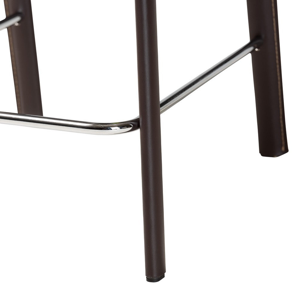 Baxton Studio - Crawford Set of 2 Bar Stools in Brown - ALC-1822A-65 Brown view 5