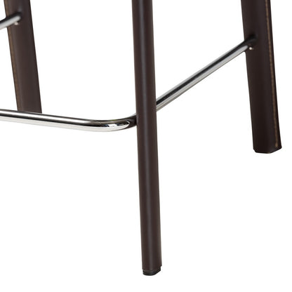 Baxton Studio - Crawford Set of 2 Bar Stools in Brown - ALC-1822A-65 Brown view 5
