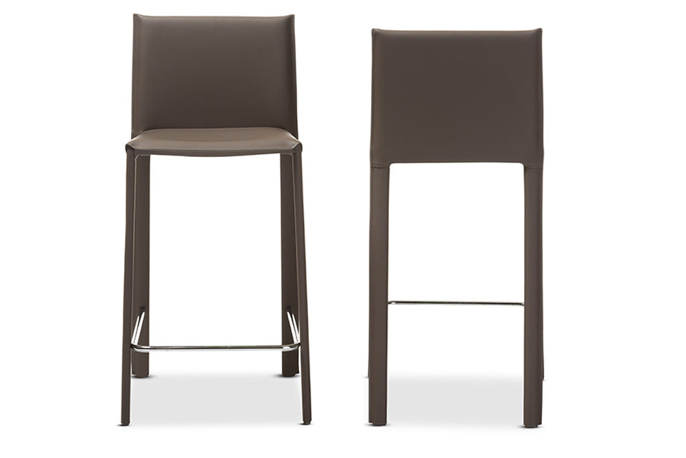 Baxton Studio - Crawford Set of 2 Bar Stools in Taupe - ALC-1822A-65-Taupe view 1