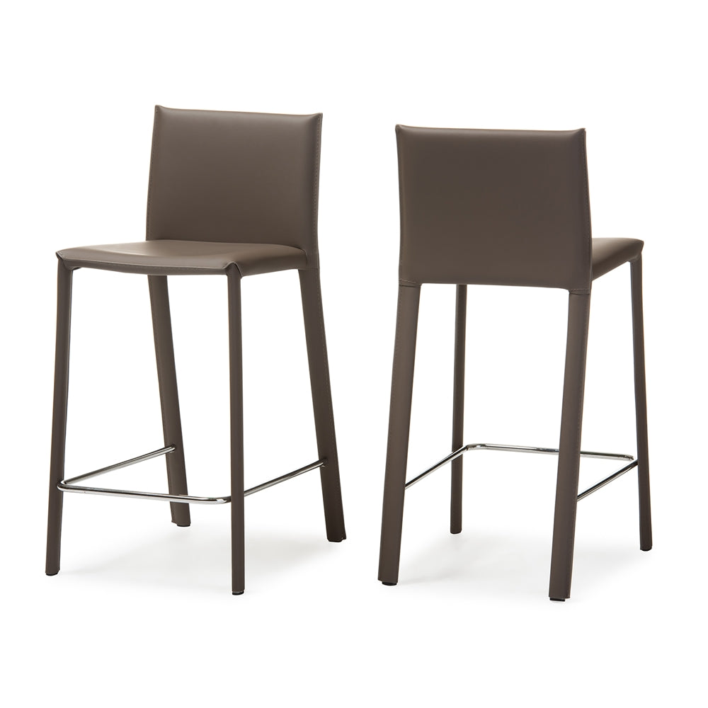 Baxton Studio - Crawford Set of 2 Bar Stools in Taupe - ALC-1822A-65-Taupe view 3