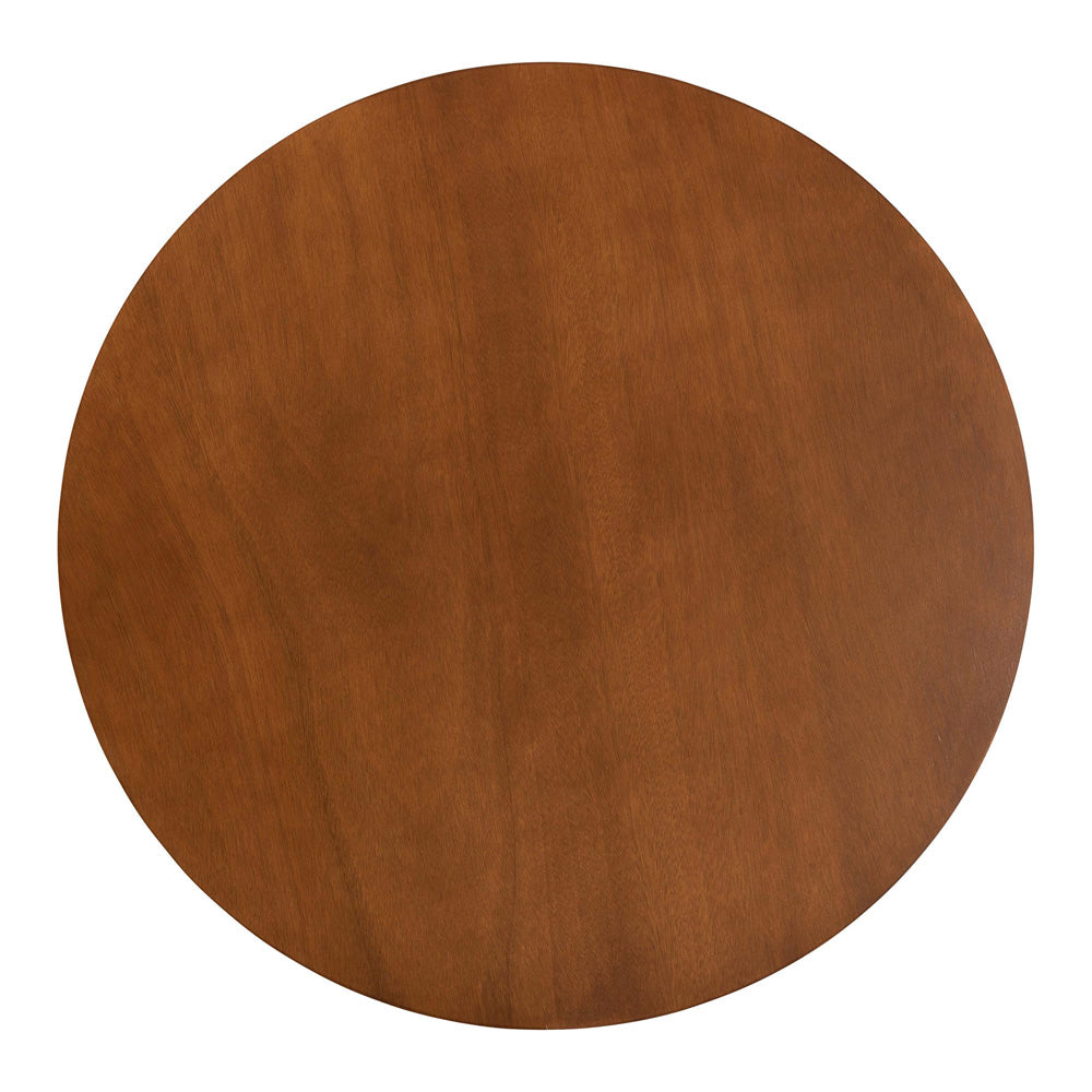 Baxton Studio - Crystal Dining Set in Brown/Walnut Brown - Crystal-Walnut Rattan-Round-5PC Dining Set view 4