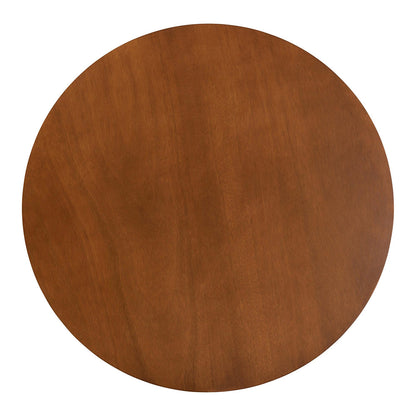 Baxton Studio - Crystal Dining Set in Brown/Walnut Brown - Crystal-Walnut Rattan-Round-5PC Dining Set view 4