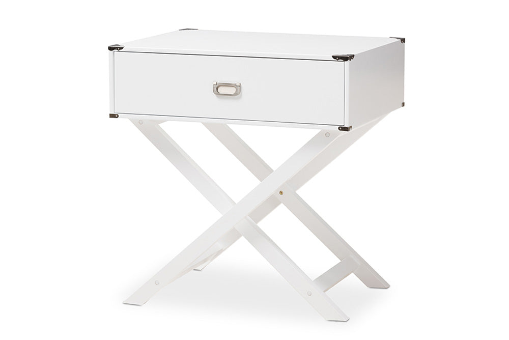 Baxton Studio - Curtice End Table - GLD08085/White view 1