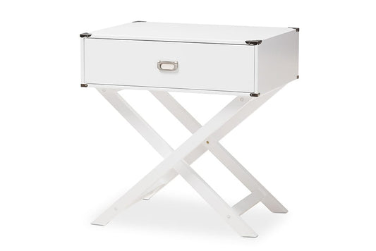 Baxton Studio - Curtice End Table - GLD08085/White view 1