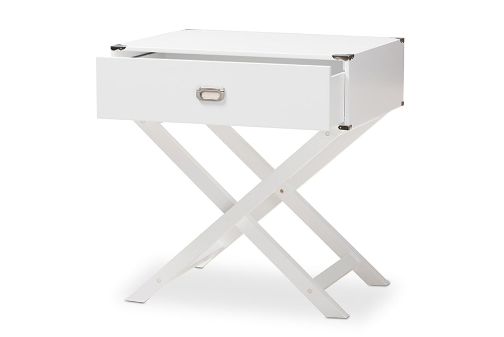 Baxton Studio - Curtice End Table - GLD08085/White view 2