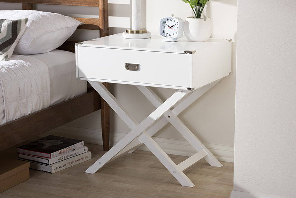 Baxton Studio - Curtice End Table - GLD08085/White view 5