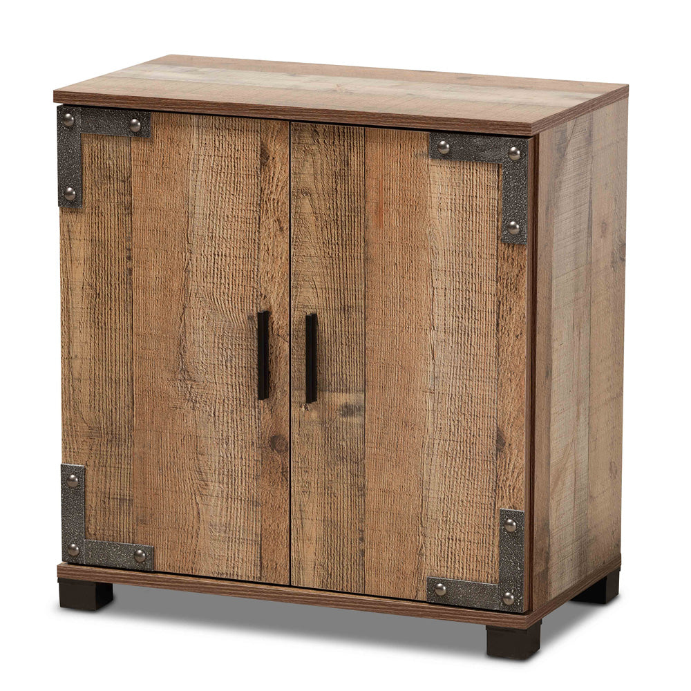 Baxton Studio - Cyrille Shoe Cabinet in Brown - ID-SC001-Yosemile Oak-Shoe Rack view 1