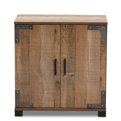 Baxton Studio - Cyrille Shoe Cabinet in Brown - ID-SC001-Yosemile Oak-Shoe Rack view 3