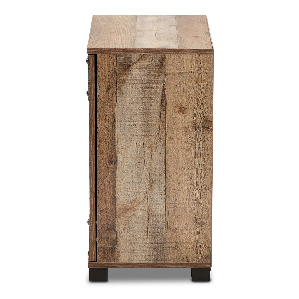 Baxton Studio - Cyrille Shoe Cabinet in Brown - ID-SC001-Yosemile Oak-Shoe Rack view 4