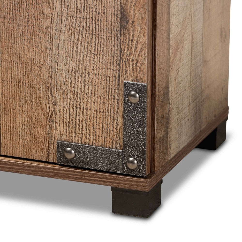 Baxton Studio - Cyrille Shoe Cabinet in Brown - ID-SC001-Yosemile Oak-Shoe Rack view 6
