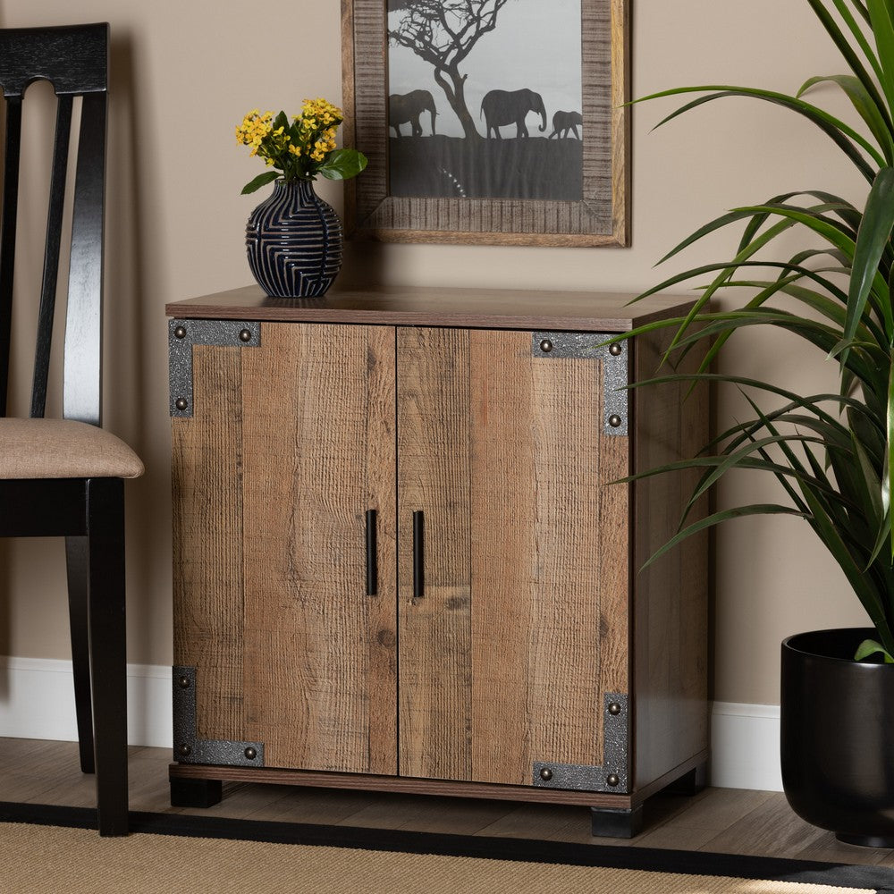 Baxton Studio - Cyrille Shoe Cabinet in Brown - ID-SC001-Yosemile Oak-Shoe Rack view 7