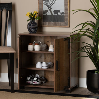 Baxton Studio - Cyrille Shoe Cabinet in Brown - ID-SC001-Yosemile Oak-Shoe Rack view 8