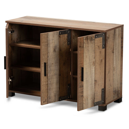 Baxton Studio - Cyrille Shoe Cabinet in Brown - ID-SC002-Yosemile Oak-Shoe Rack view 2