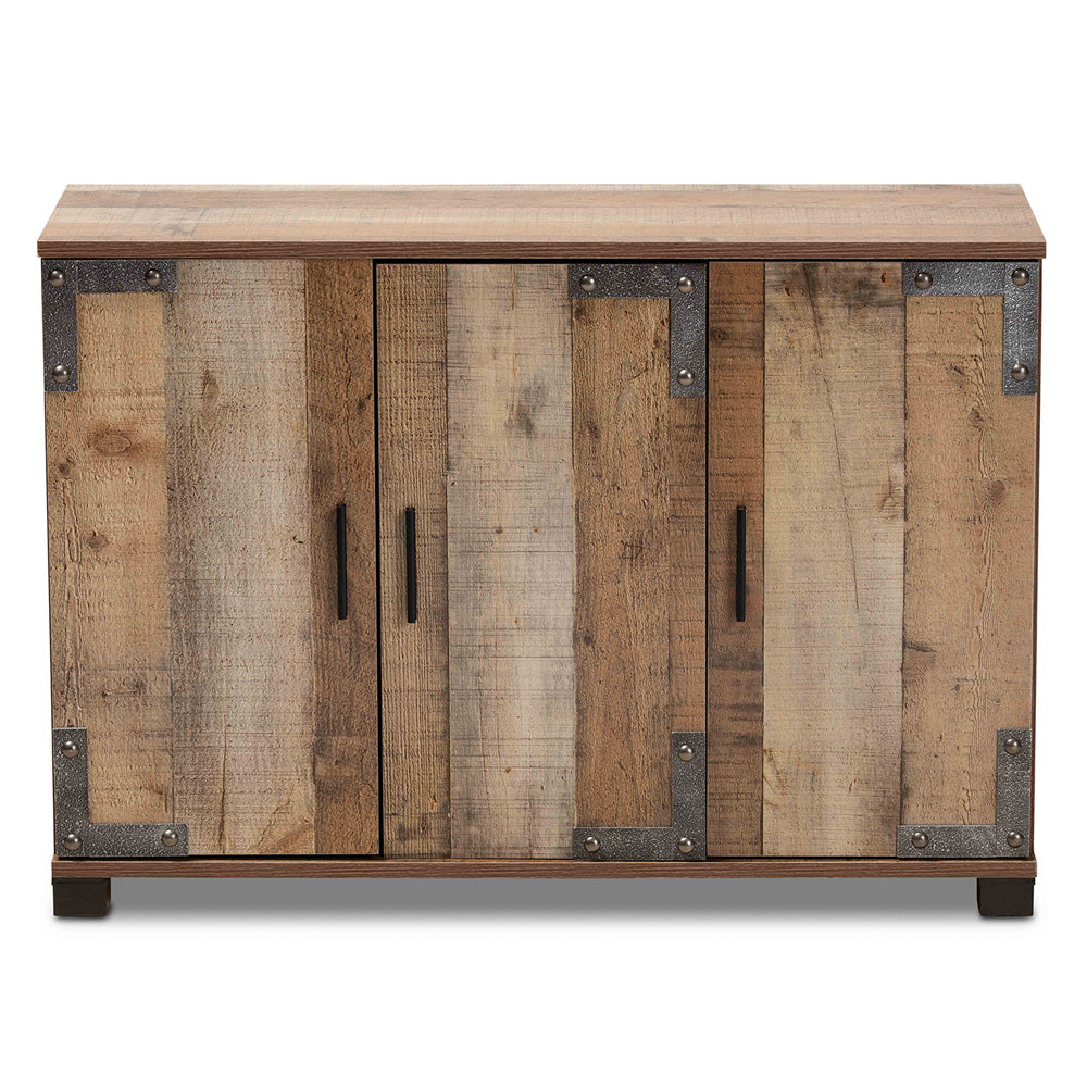 Baxton Studio - Cyrille Shoe Cabinet in Brown - ID-SC002-Yosemile Oak-Shoe Rack view 3