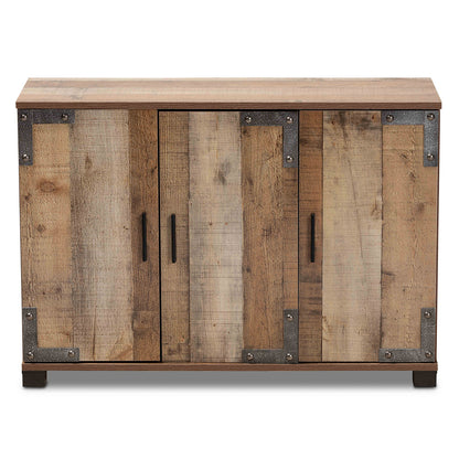 Baxton Studio - Cyrille Shoe Cabinet in Brown - ID-SC002-Yosemile Oak-Shoe Rack view 3