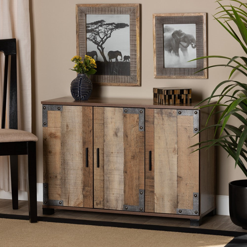 Baxton Studio - Cyrille Shoe Cabinet in Brown - ID-SC002-Yosemile Oak-Shoe Rack view 7