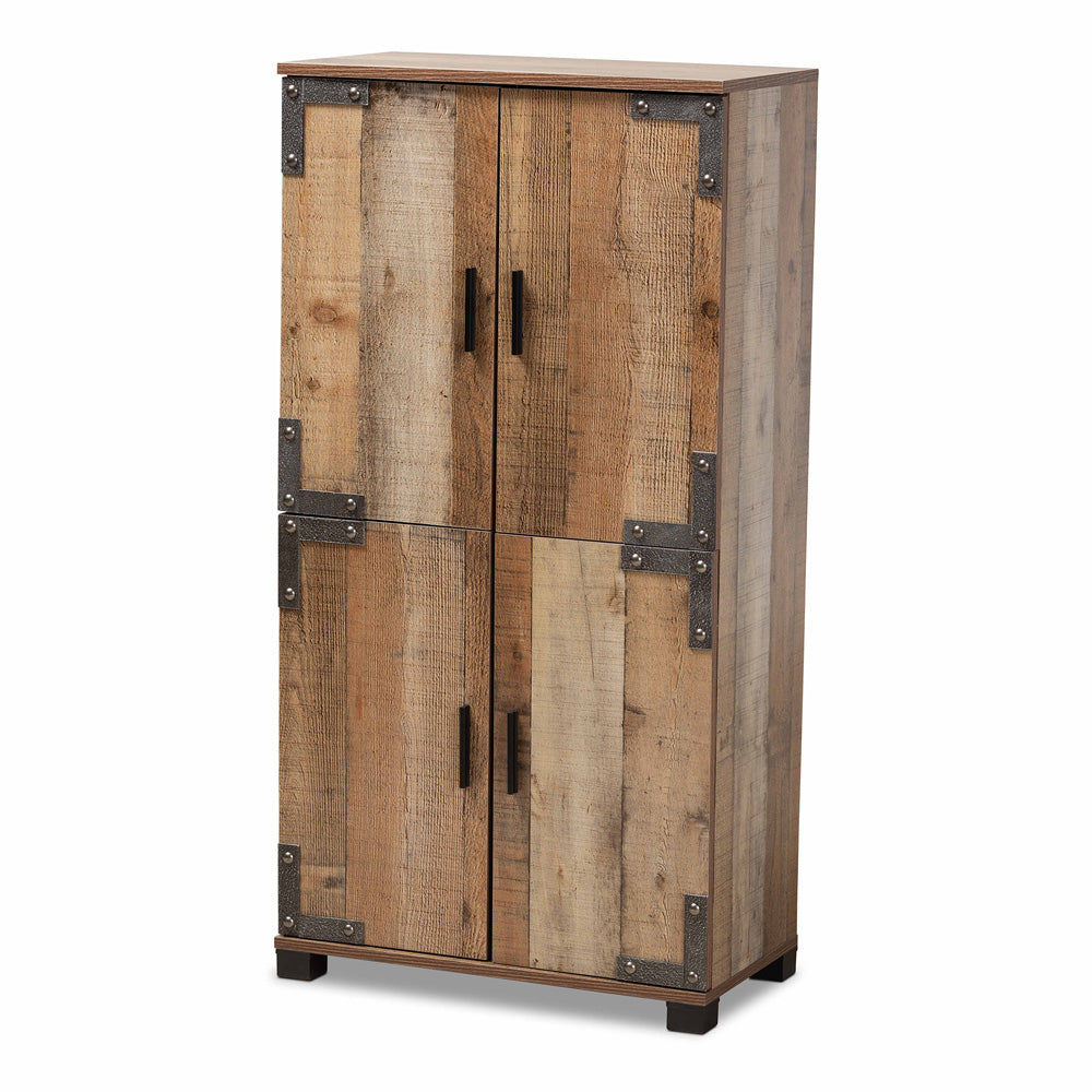 Baxton Studio - Cyrille Shoe Cabinet in Brown - ID-SC003-Yosemile Oak-Shoe Rack view 1