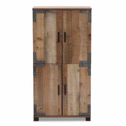 Baxton Studio - Cyrille Shoe Cabinet in Brown - ID-SC003-Yosemile Oak-Shoe Rack view 3