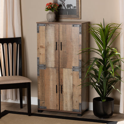 Baxton Studio - Cyrille Shoe Cabinet in Brown - ID-SC003-Yosemile Oak-Shoe Rack view 7