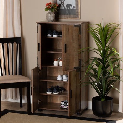 Baxton Studio - Cyrille Shoe Cabinet in Brown - ID-SC003-Yosemile Oak-Shoe Rack view 8